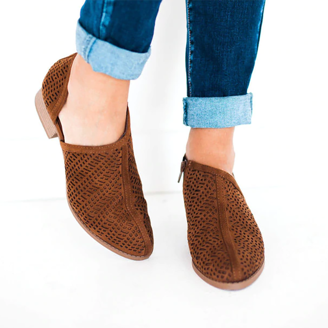 Women Fall Detailed Open Side Flat Sandals